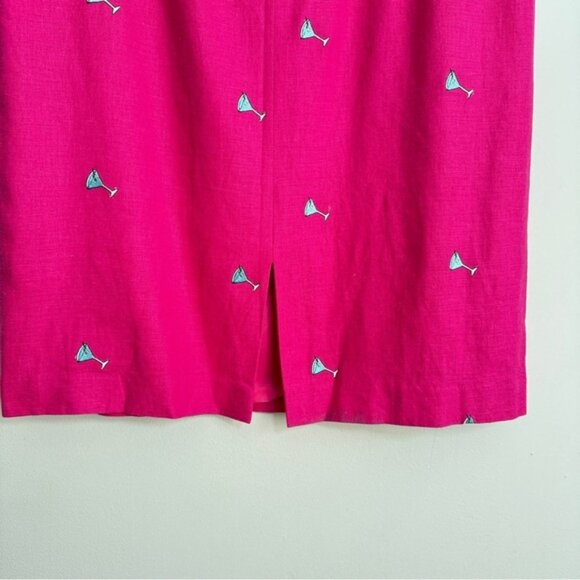 Lennie NY Square Neck Sleeveless Martini glass embroidered linen dress - Picture 4 of 7